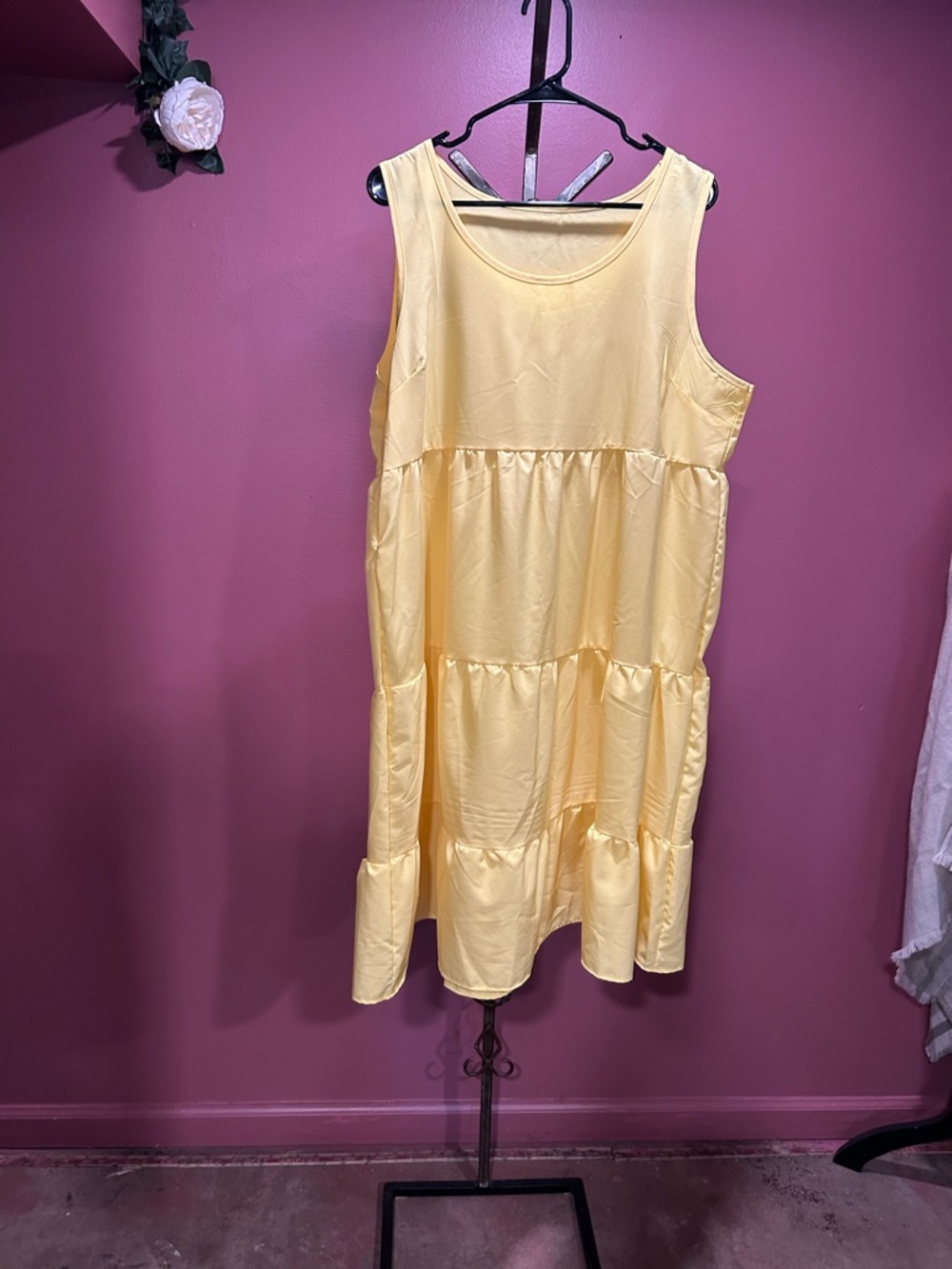 Yellow Tiered Sleeveless Sundress